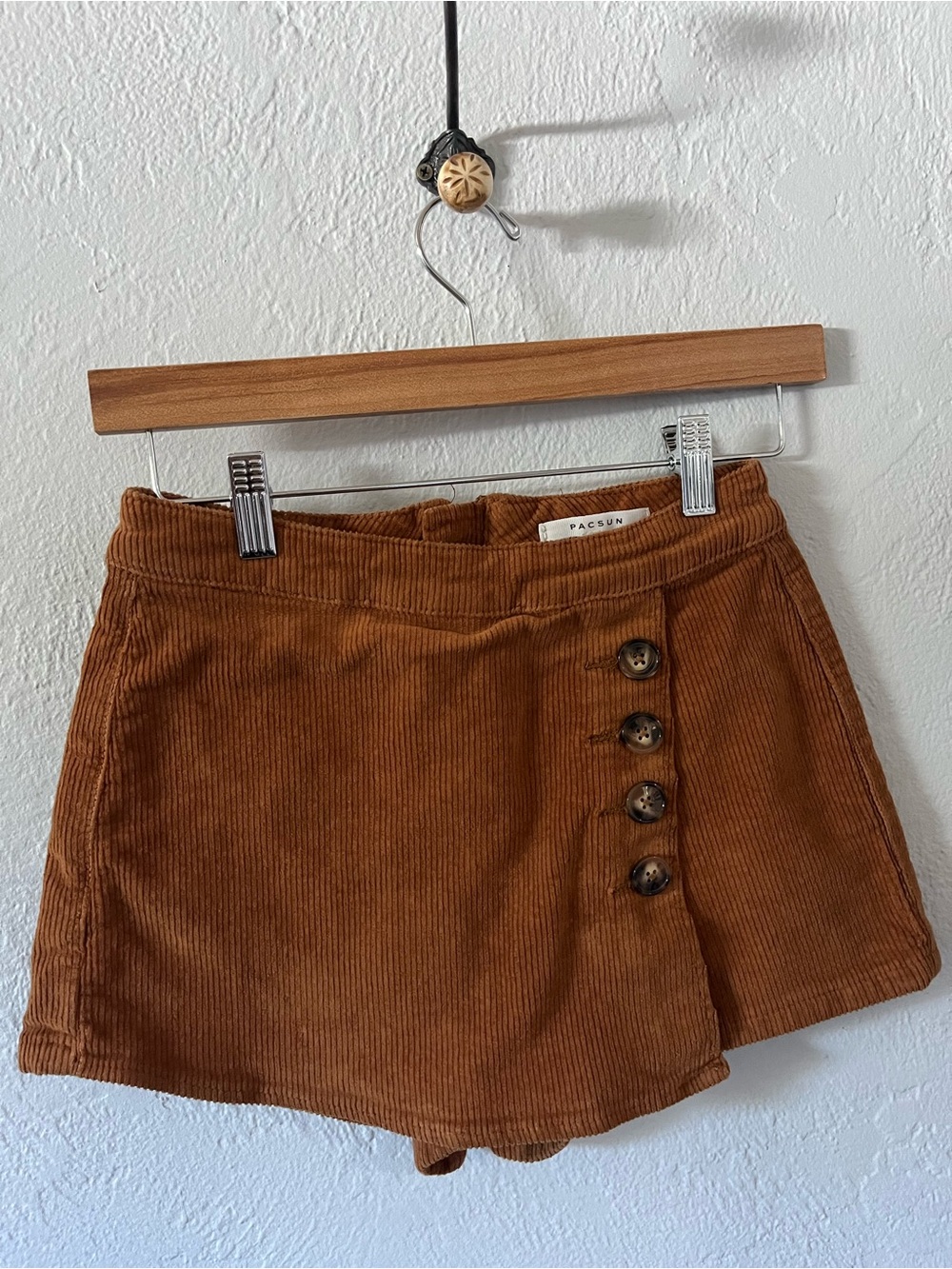 PacSun Women's Corduroy Button-Front Shorts in Brown